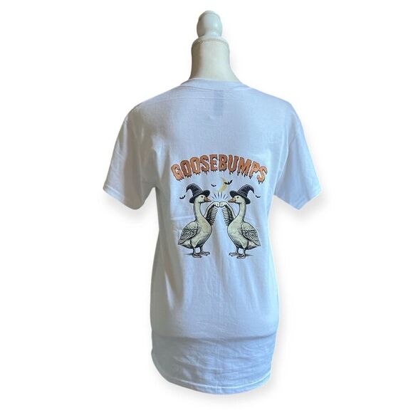 Fall Halloween T-shirt Goosebumps Graphic Tee Short Sleeve White NEW Unisex - Picture 6 of 8